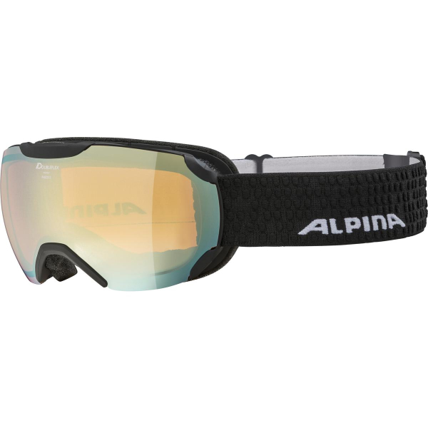 Маска горнолыжная Alpina Pheos S Q-Lite Black matt линза Mirror Gold