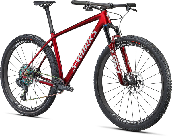 S-WORKS горные велосипеды Specialized S-Works Epic Hardtail 2021 Gloss Red Tint Fade over Brushed Silver/Tarmac Black/White Артикул 91321-0005, 91321-0004, 91321-0003