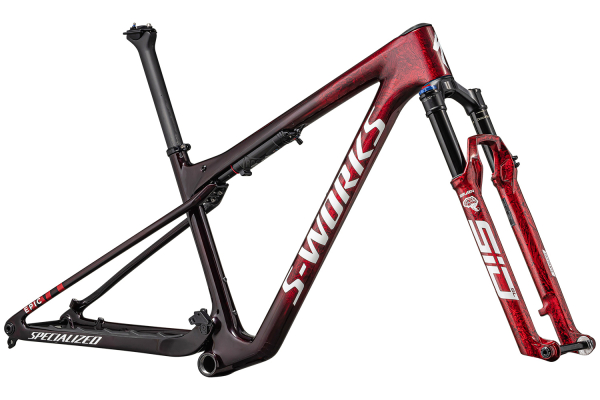 Specialized S-Works Epic World Cup 2024 Gloss Red Tint / Flake Silver Granite / Metallic White