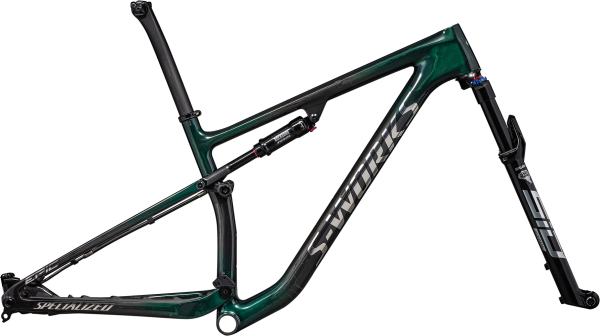 рама specialized s-works epic 2023 gloss green tint fades over carbon / chrome
