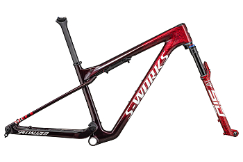 Specialized S-Works Epic World Cup 2024 Gloss Red Tint / Flake Silver Granite / Metallic White