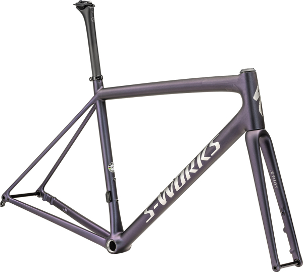 Specialized S-Works Aethos 2023 Satin Violet Ghost Pearl Over Carbon / Brushed Chrome