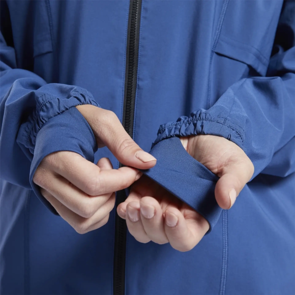 Куртки Куртка женская Reebok WOR Run Woven Wind Jacket batik blue Артикул H65600M, H65600S, H656002XS, H65600XL, H65600L, H65600XS