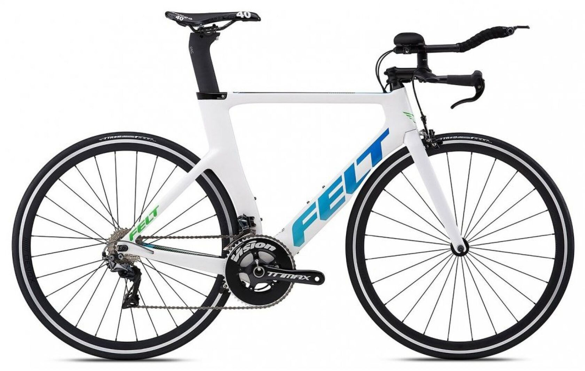 Триатлон, шоссейные велосипеды Felt B12 Dura-Ace белый-синий-зеленый Артикул 118 62654 (M), 118 62656 (L), 118 62651 (S), 118 62658 (XL)