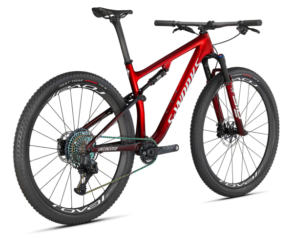 S-WORKS горные велосипеды Specialized S-Works Epic 2021 Gloss Red Tint Fade Over Brushed Silver/Tarmac Black/White W/ Gold Pea Артикул 97620-0102, 97620-0103, 97620-0104, 97620-0105