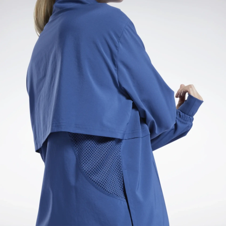 Куртки Куртка женская Reebok WOR Run Woven Wind Jacket batik blue Артикул H65600M, H65600S, H656002XS, H65600XL, H65600L, H65600XS